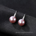 Elegant Simple Siver Freshwater Pear Stud Earrings